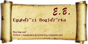 Egyházi Boglárka névjegykártya